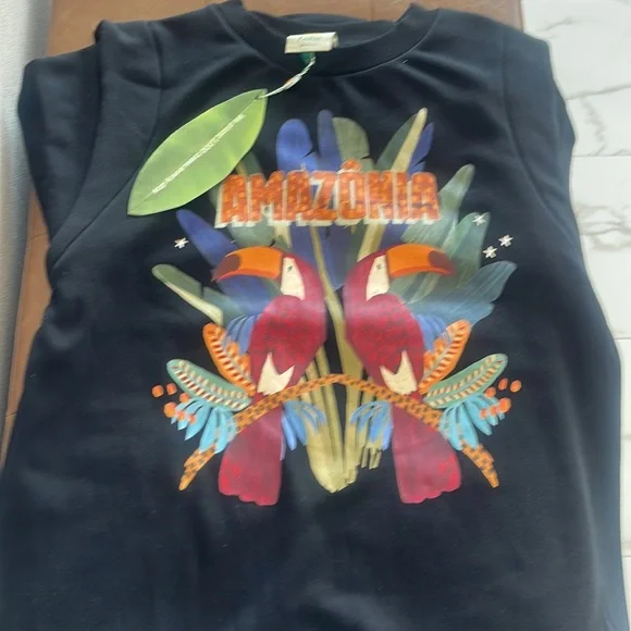 FARM RIO ‼️‼️Black Amazonia Sweater Dress NWT - Picture 8 of 14